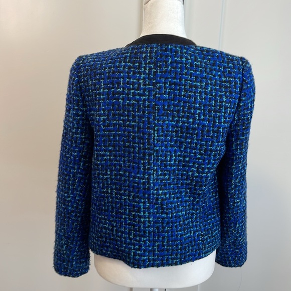 J. Crew Blue and Black Tweed Blazer with Structured Shoulders - Picture 8 of 8